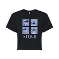 thumbnail image 1 of Disney - Lilo & Stitch - All The Expressions of Stitch - Juniors Cropped Cotton Blend T-Shirt, 1 of 5