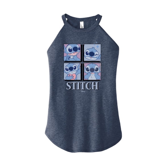 Disney - Lilo & Stitch - All The Expressions of Stitch - Juniors High Neck Tank Top