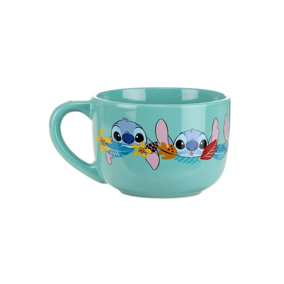 Disney Lilo & Stitch Aloha Ceramic Soup Mug With Vented Lid | Holds 24 Ounces