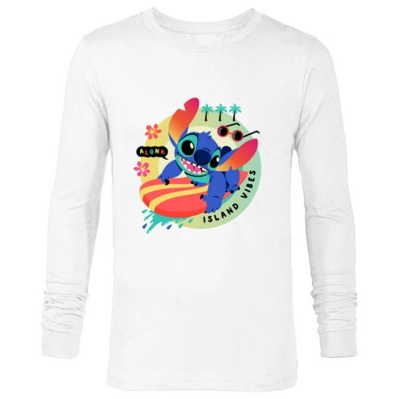 Disney Lilo & Stitch Aloha Island Vibes - Long Sleeve T-Shirt for Men - Customized-White
