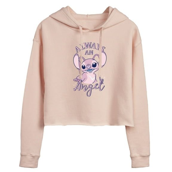Disney - Lilo & Stitch - Always An Angel - Juniors Cropped Pullover Hoodie
