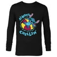 thumbnail image 1 of Disney Lilo & Stitch Always Chillin’ - Long Sleeve T-Shirt for Men - Customized-Black, 1 of 5
