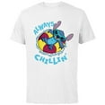 thumbnail image 1 of Disney Lilo & Stitch Always Chillin’ - Short Sleeve Cotton T-Shirt for Adults - Customized-White, 1 of 5
