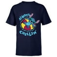 thumbnail image 1 of Disney Lilo & Stitch Always Chillin’ - Short Sleeve T-Shirt for Kids - Customized-Navy, 1 of 5