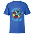 thumbnail image 1 of Disney Lilo & Stitch Always Chillin’ - Short Sleeve T-Shirt for Kids - Customized-Royal, 1 of 5