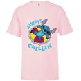 thumbnail image 1 of Disney Lilo & Stitch Always Chillin’ - Short Sleeve T-Shirt for Kids - Customized-Soft Pink, 1 of 5