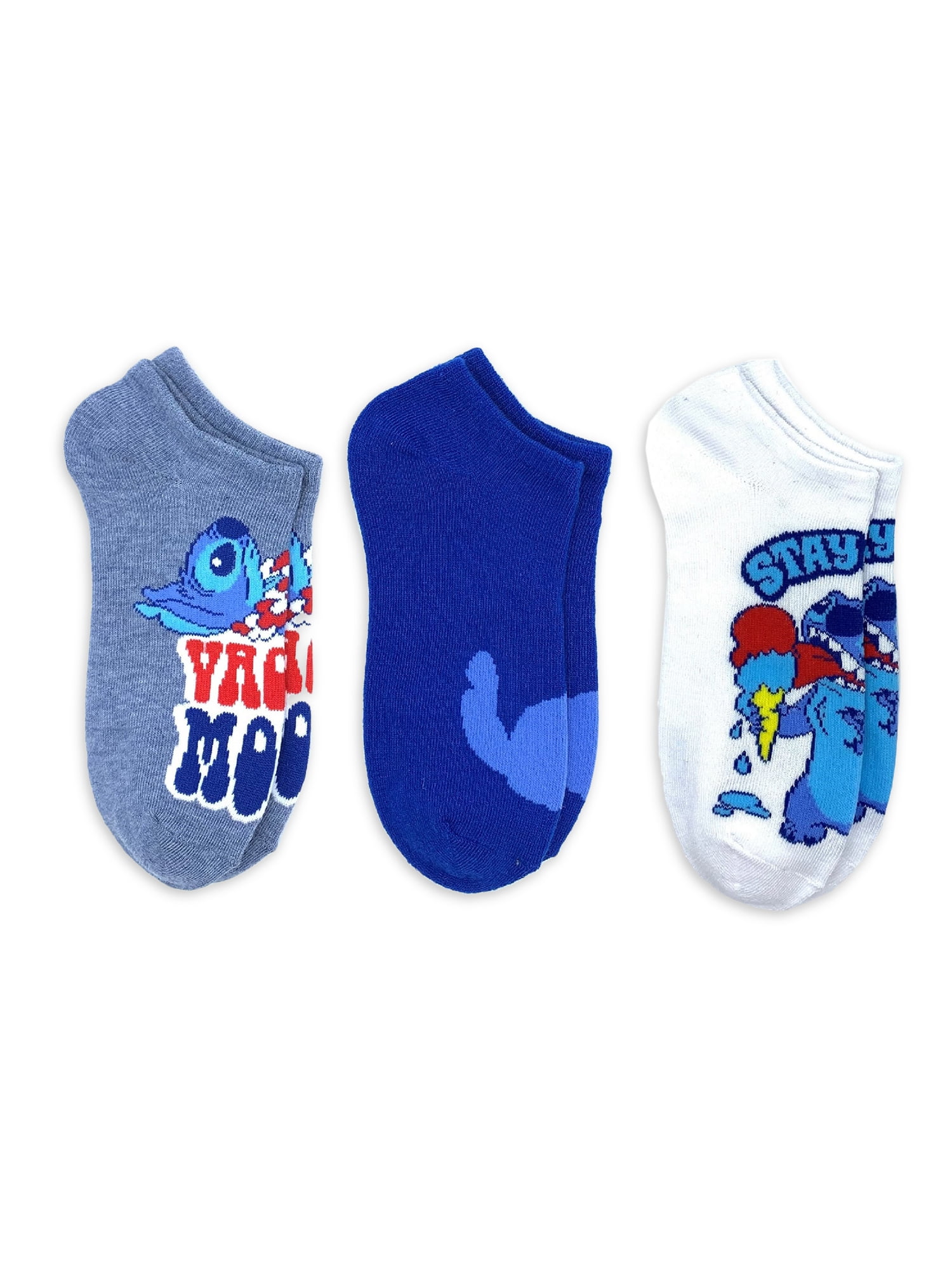 Disney Lilo Stitch Women s No Show Socks 3 Pack Size 4 10