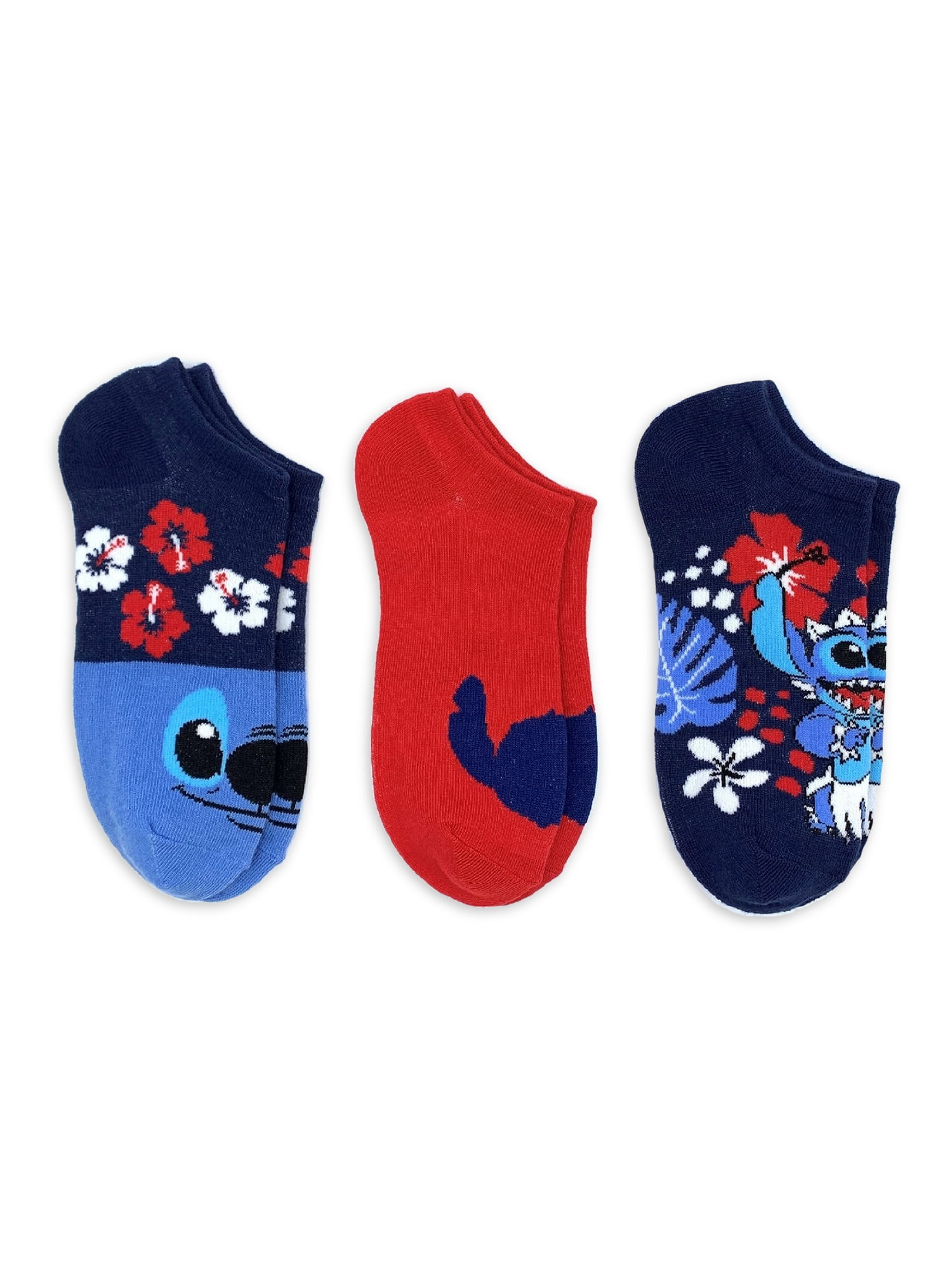 Disney Lilo Stitch Women s No Show Socks 3 Pack Size 4 10