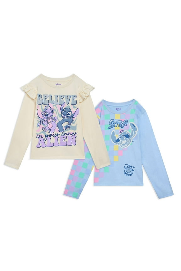 Lilo & Stitch Angel 2 Pack Long Sleeve T-Shirts Little Kid to Big Kid