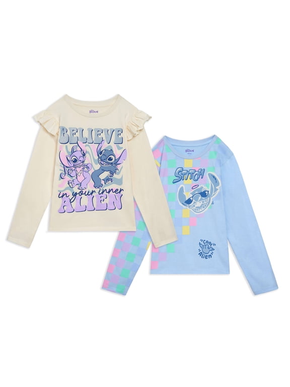 Lilo & Stitch Angel 2 Pack Long Sleeve T-Shirts Little Kid to Big Kid