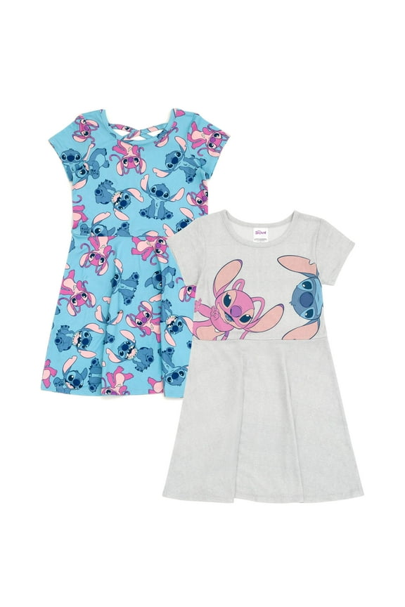 Lilo & Stitch Angel 2 Pack Skater Dresses Little Kid to Big