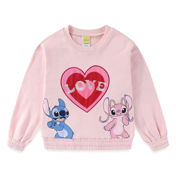 Disney Lilo & Stitch Angel Crewneck Pullover Sweatshirt (Girls), Sizes 7-16