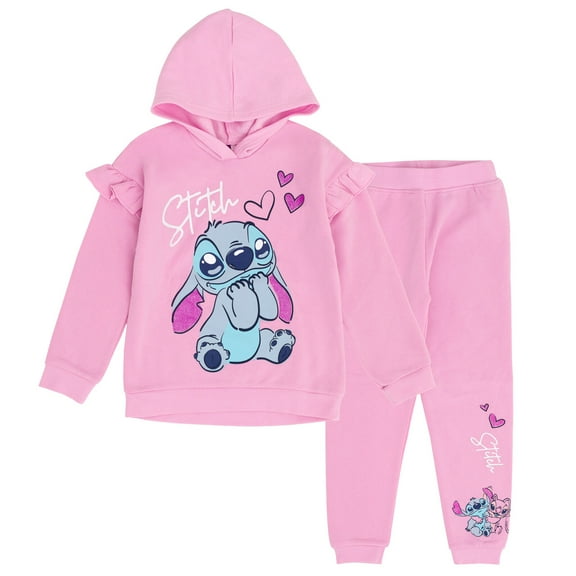 Disney Lilo & Stitch Angel Pullover Hoodie and Jogger Pants Outfit Set Newborn to Big Kid