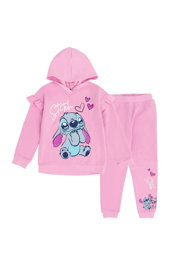 Lilo & Stitch Angel Pullover Hoodie and Jogger Pants Outfit Set Newborn to Big Kid