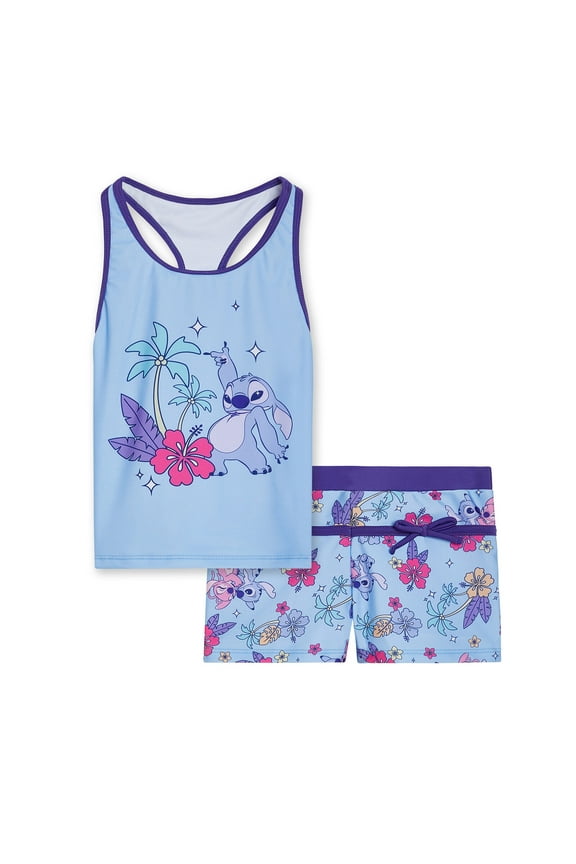 Lilo & Stitch Angel Racerback UPF 50+ Tankini Top and Swim Shorts Outfit Set Little Kid to Big Kid