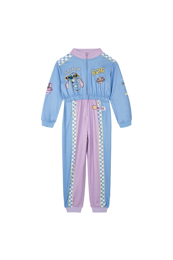 Lilo & Stitch Angel Racing Zip Up Coverall Colorblock Toddler to Big Kid