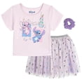 thumbnail image 1 of Disney Lilo & Stitch Angel Scrump T-Shirt, Tutu Tulle Skirt and Scrunchie 3 Piece Outfit Set Toddler to Big Kid, 1 of 5