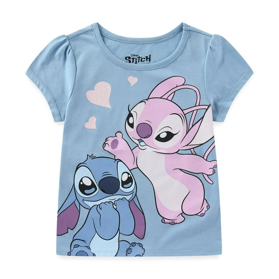 Disney Lilo & Stitch Angel Short Sleeve T-Shirt (Girls), Sizes 4-10