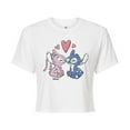thumbnail image 1 of Disney - Lilo & Stitch - Angel & Stitch Share Kisses - Juniors Cropped Cotton Blend T-Shirt, 1 of 5