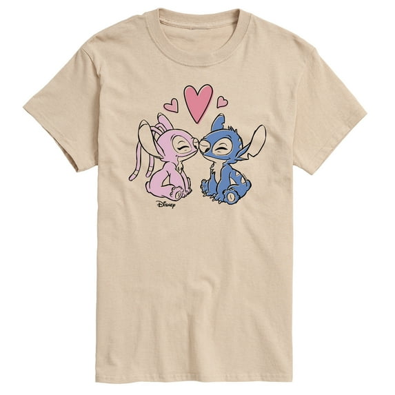 Disney - Lilo & Stitch - Angel & Stitch Share Kisses - Men's Short Sleeve Graphic T-Shirt