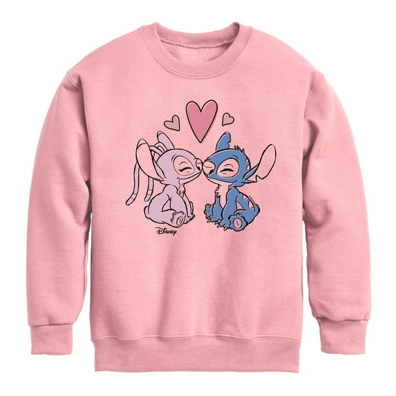 Disney - Lilo & Stitch - Angel & Stitch Share Kisses - Toddler & Youth Crewneck Fleece Sweatshirt