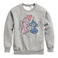 thumbnail image 1 of Disney - Lilo & Stitch - Angel & Stitch Share Kisses - Toddler & Youth Crewneck Fleece Sweatshirt, 1 of 5