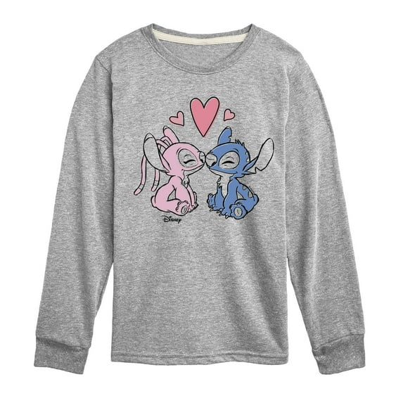 Disney - Lilo & Stitch - Angel & Stitch Share Kisses - Toddler & Youth Long Sleeve Graphic T-Shirt