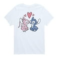 thumbnail image 1 of Disney - Lilo & Stitch - Angel & Stitch Share Kisses - Toddler & Youth Short Sleeve Graphic T-Shirt, 1 of 5