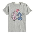 thumbnail image 1 of Disney - Lilo & Stitch - Angel & Stitch Share Kisses - Toddler & Youth Short Sleeve Graphic T-Shirt, 1 of 5