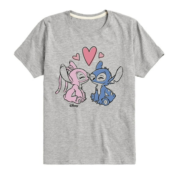 Disney - Lilo & Stitch - Angel & Stitch Share Kisses - Toddler & Youth Short Sleeve Graphic T-Shirt