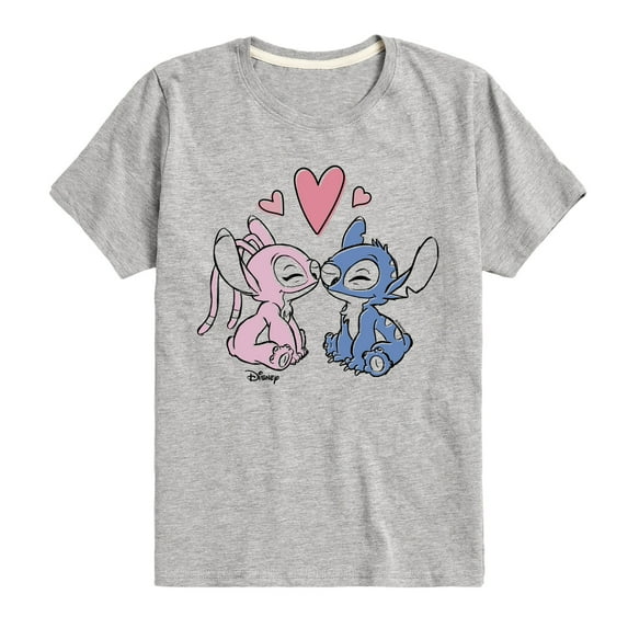 Disney - Lilo & Stitch - Angel & Stitch Share Kisses - Toddler & Youth Short Sleeve Graphic T-Shirt