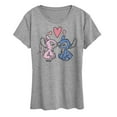thumbnail image 1 of Disney - Lilo & Stitch - Angel & Stitch Share Kisses - Women's Short Sleeve Graphic T-Shirt, 1 of 5