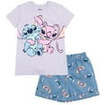 thumbnail image 1 of Disney Lilo & Stitch Angel T-Shirt and Chambray Shorts Outfit Set Little Kid to Big Kid, 1 of 5