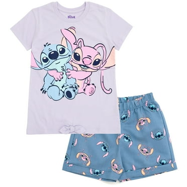 Disney Lilo & Stitch Angel T-Shirt and Chambray Shorts Outfit Set Little Kid to Big Kid