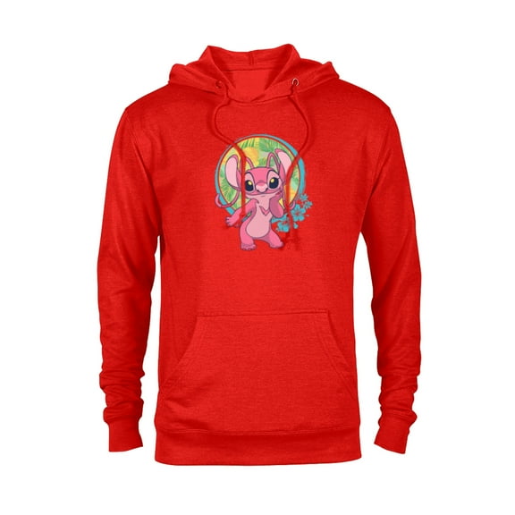 Disney Lilo & Stitch Angel Tropical Hawai’i Beach Vibes - Pullover Hoodie for Adults - Customized-Red