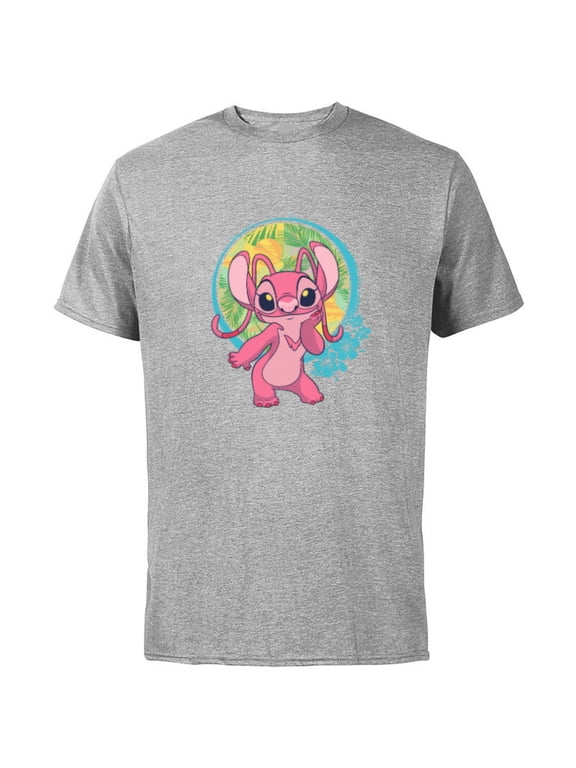 Lilo & Stitch Angel Tropical Hawai’i Beach Vibes - Short Sleeve Cotton T-Shirt for Adults - Customized-Athletic Heather