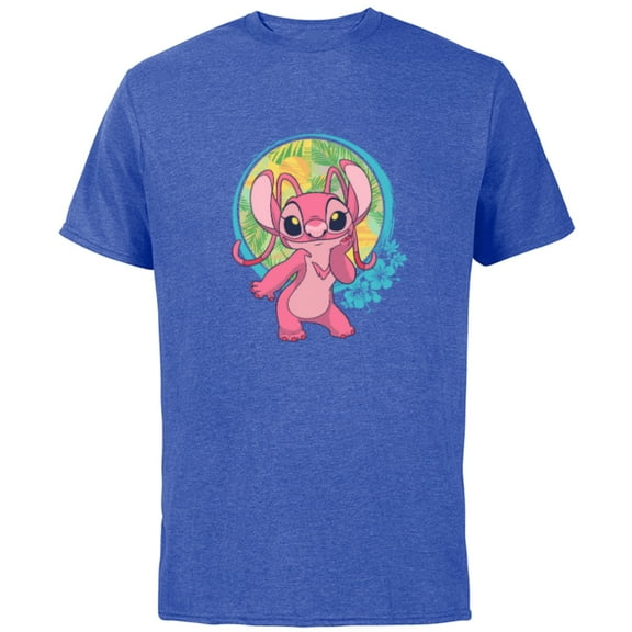 Disney Lilo & Stitch Angel Tropical Hawai’i Beach Vibes - Short Sleeve Cotton T-Shirt for Adults - Customized-Royal Heather