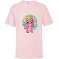 thumbnail image 1 of Disney Lilo & Stitch Angel Tropical Hawai’i Beach Vibes - Short Sleeve T-Shirt for Kids - Customized-Soft Pink, 1 of 5