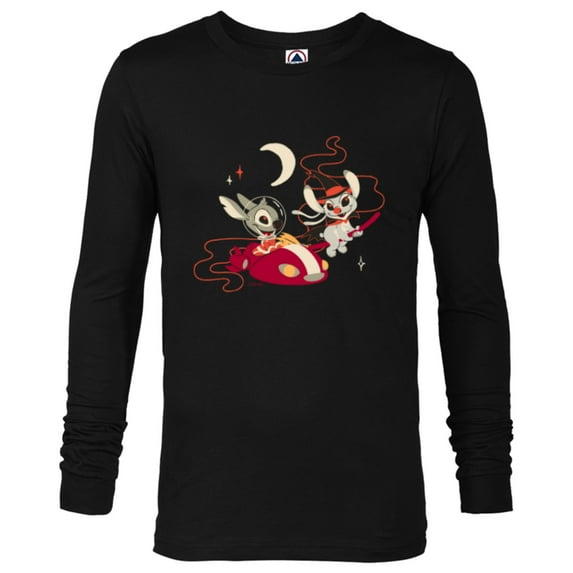 Disney Lilo & Stitch Angel and Stitch Halloween Flight - Long Sleeve T-Shirt for Men - Customized-Black