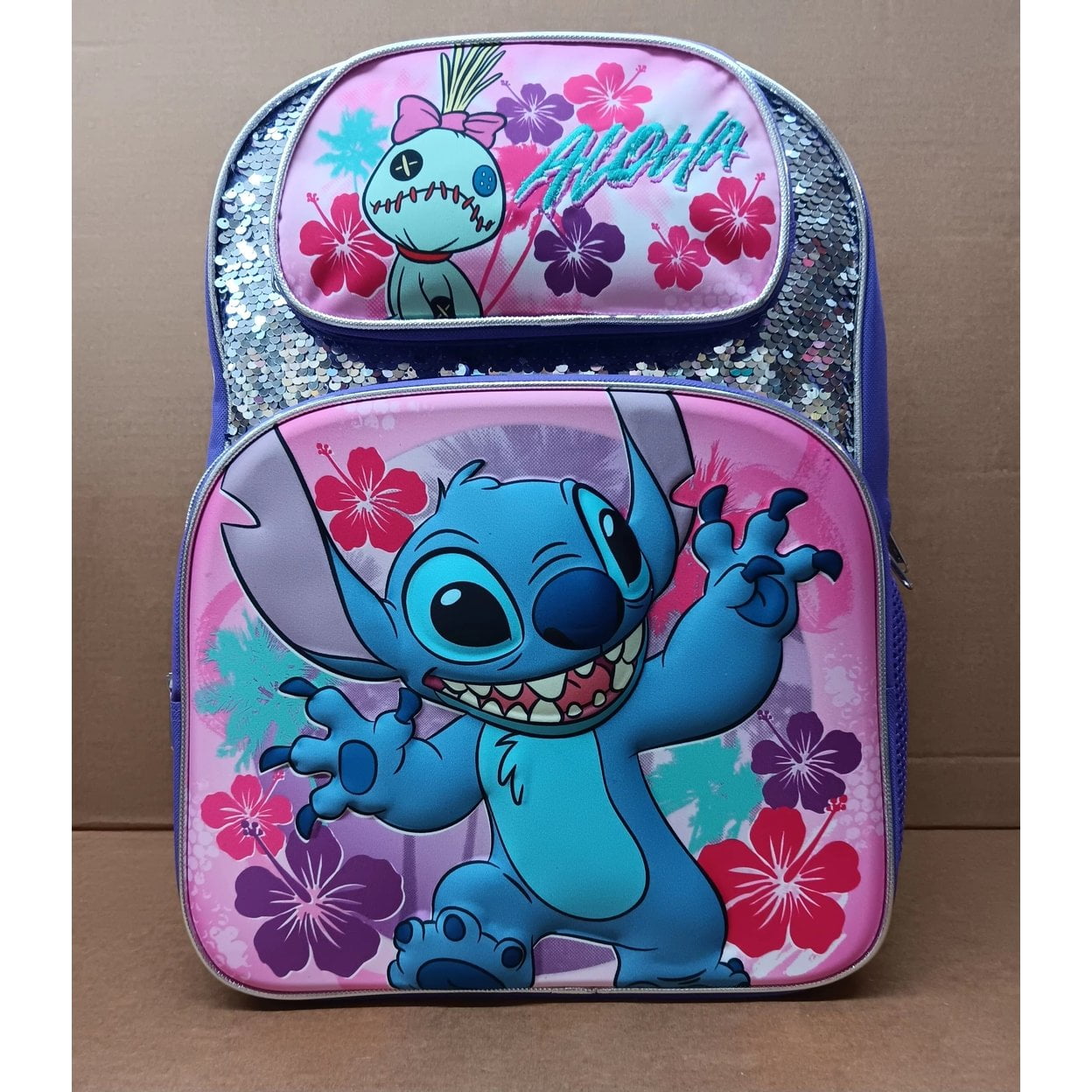 Disney Lilo & Stitch Backpack 16 inch Purple