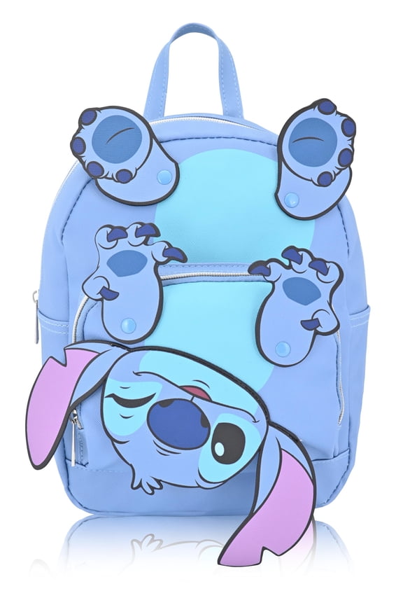 Disney Stitch Mini Backpack for Kids Stitch Bookbag with Movable Arms Design Toddler Travel Bag, Lightweight PU Backpack Purse for School Ages 3+