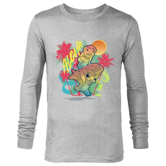 Disney Lilo & Stitch Beach Vibes Sunny Surfing Aloha - Long Sleeve T-Shirt for Men - Customized-Athletic Heather