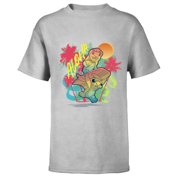 Disney Lilo & Stitch Beach Vibes Sunny Surfing Aloha - Short Sleeve T-Shirt for Kids - Customized-Athletic Heather