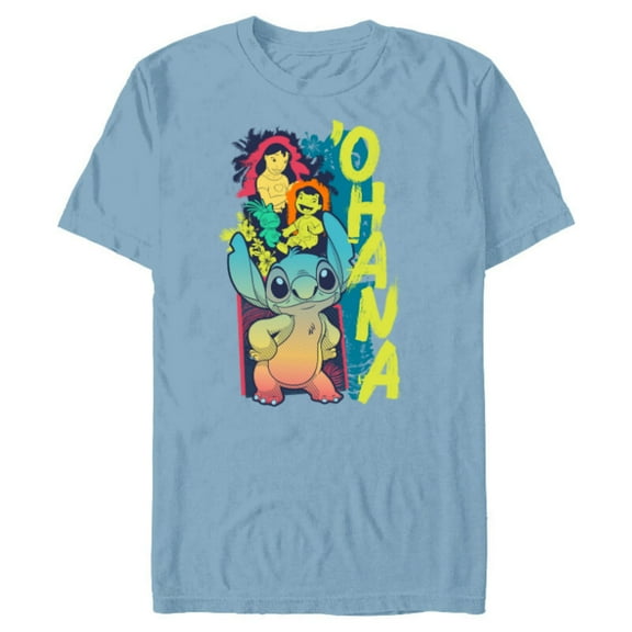Disney Lilo & Stitch Beach Vibes with Nani & Scrump ‘Ohana - Short Sleeve Blended T-Shirt for Adults - Customized-Ocean Blue