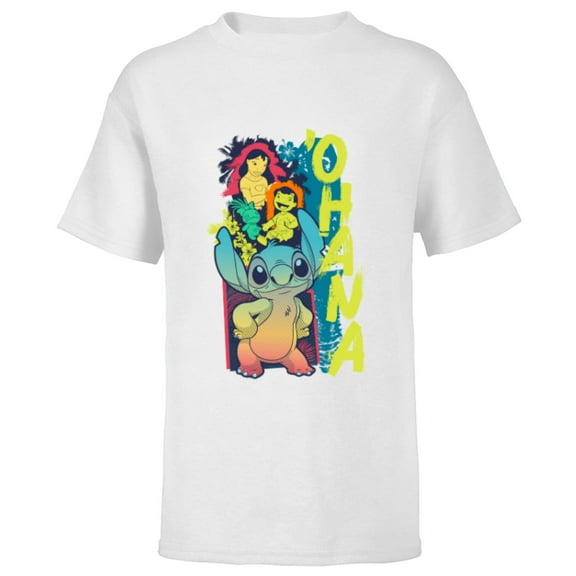 Disney Lilo & Stitch Beach Vibes with Nani & Scrump ‘Ohana - Short Sleeve T-Shirt for Kids - Customized-White