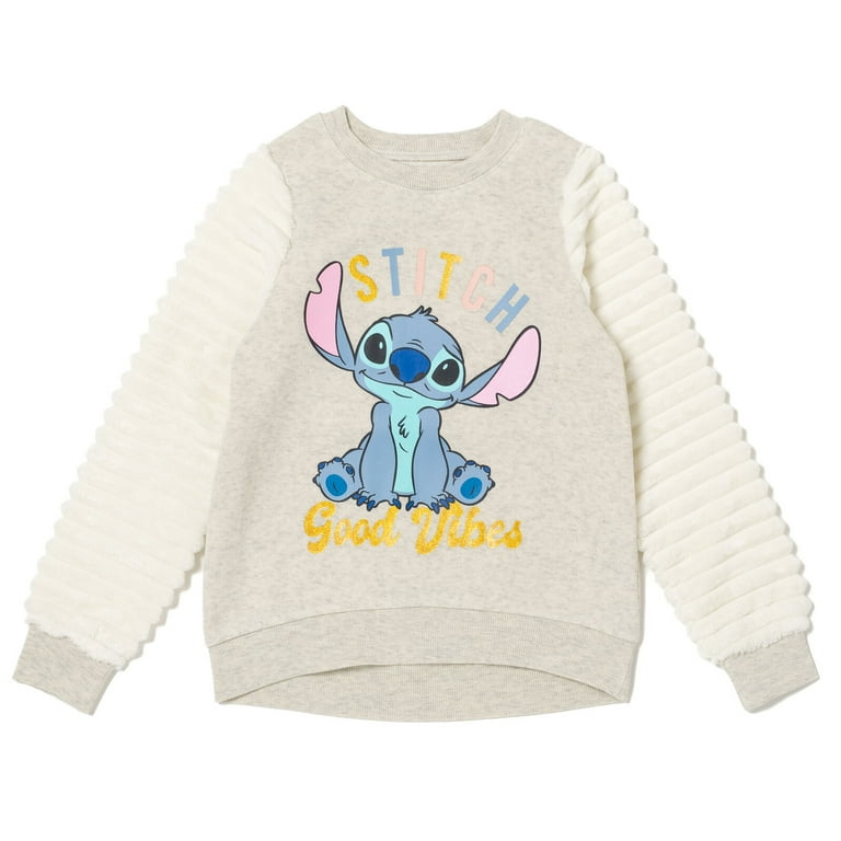 Disney Lilo & Stitch Little Girls Fleece Fur Sweatshirt Toddler to Big Kid