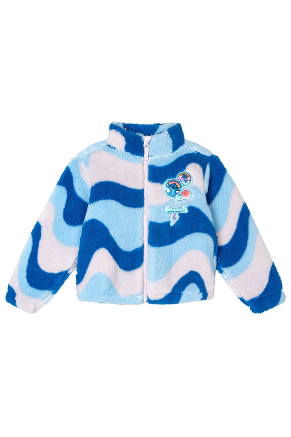 Lilo & Stitch Big Girls' Fleece Jacket Blue Lavender