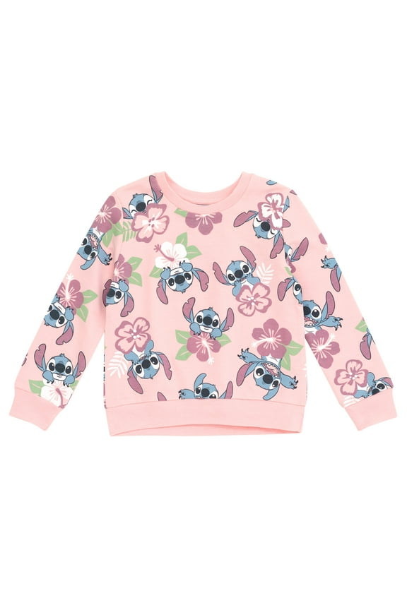 Lilo & Stitch Big Girls French Terry Sweatshirt Little Kid to Big