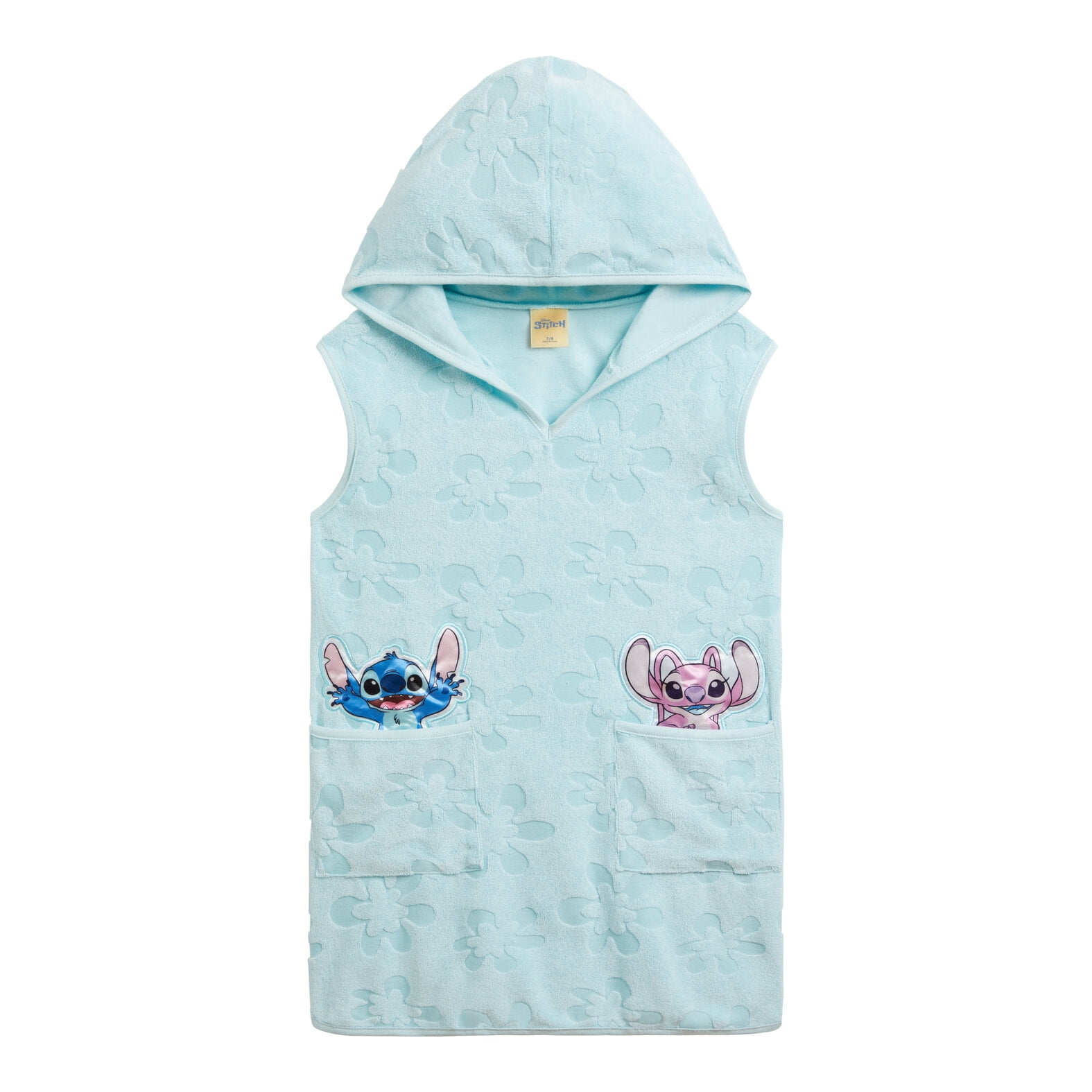 Disney Lilo & Stitch Big Girls' Hooded Swim Coverup Angel Blue ...
