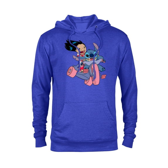 Disney Lilo & Stitch Bike Adventure - Pullover Hoodie for Adults -Customized-Royal Heather